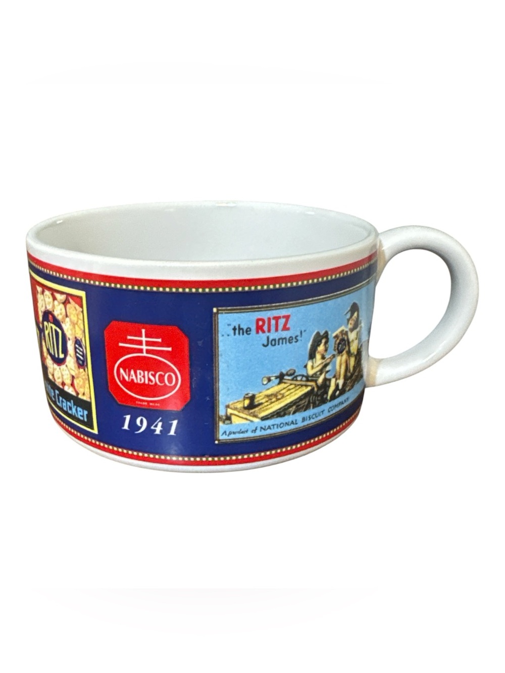 Ritz Nabisco Crackers Vintage Logo Ceramic Soup Mug